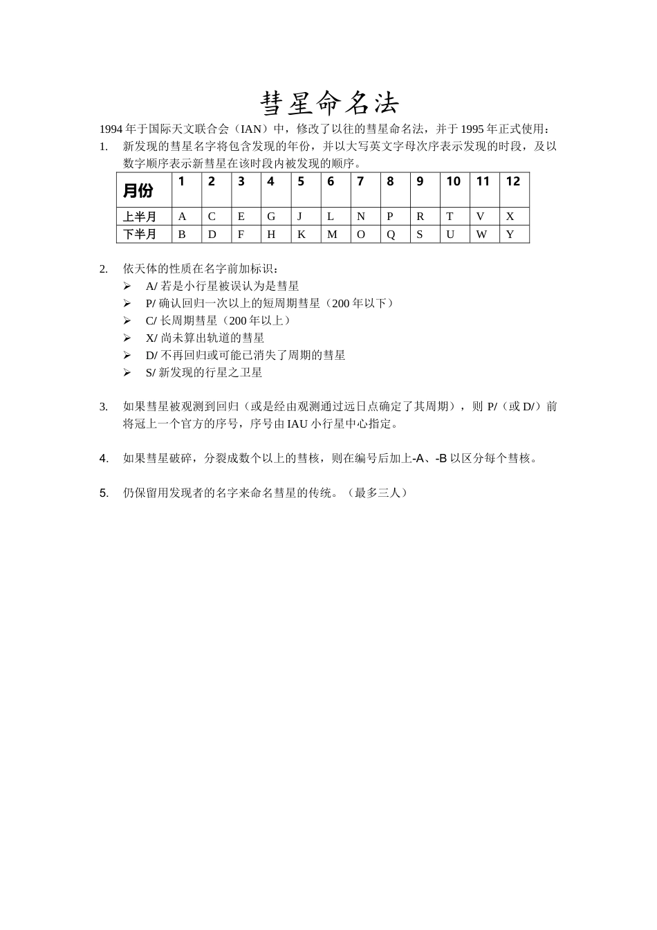 彗星命名法及彗星的轨迹分析.doc_第1页