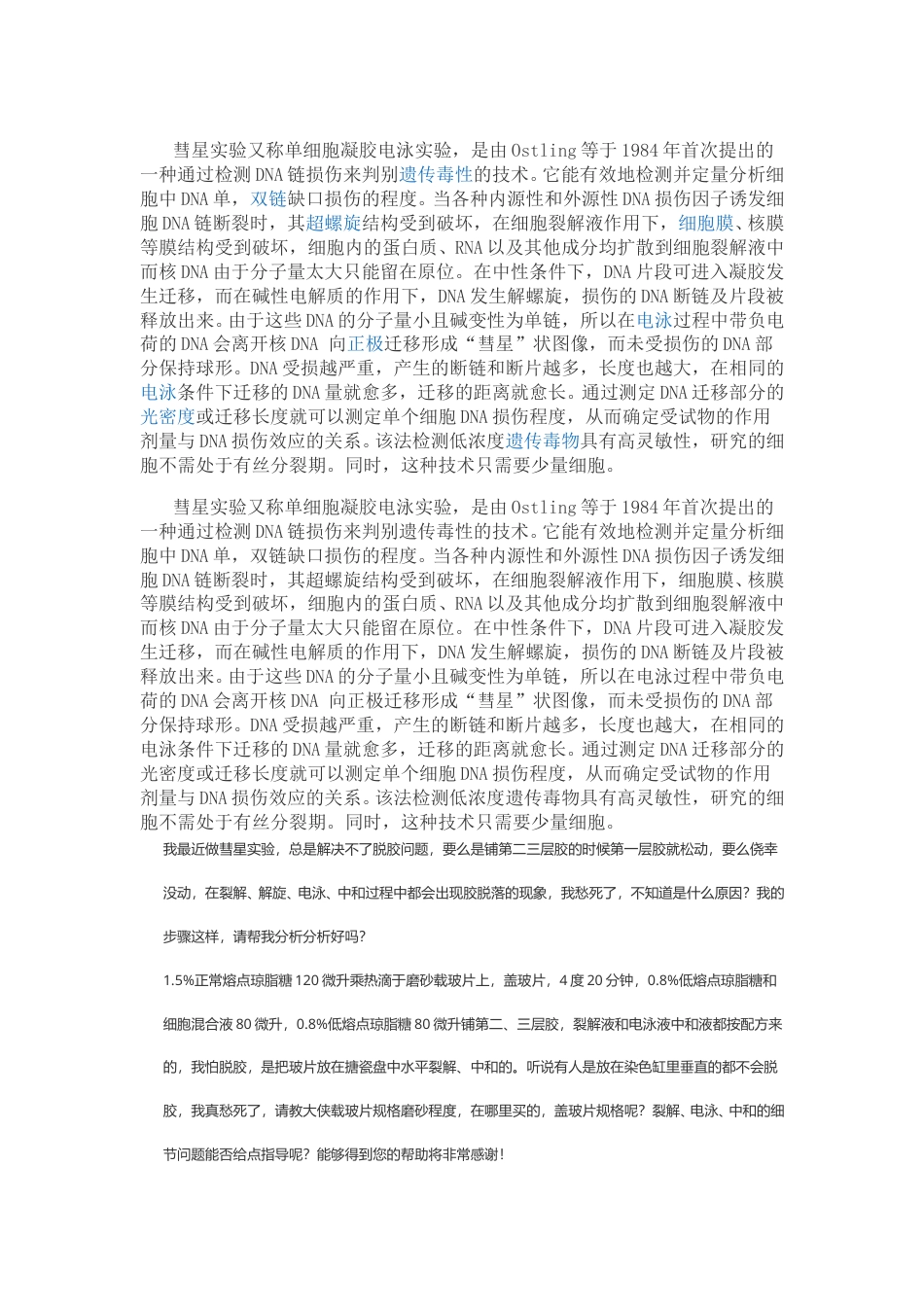 彗星实验又称单细胞凝胶电泳实验.doc_第1页